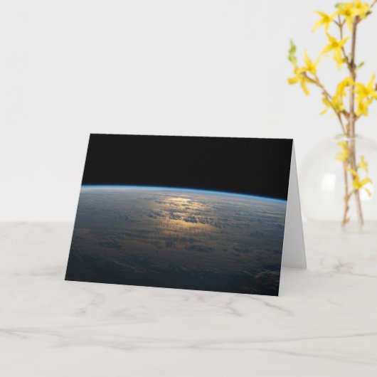 部分的に曇った南太平洋から夕暮れ光る カード (黄色い花)