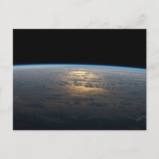 部分的に曇った南太平洋から夕暮れ光る ポストカード (正面)