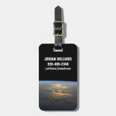 部分的に曇った南太平洋から夕暮れ光る ラゲッジタグ (正面縦)