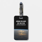 部分的に曇った南太平洋から夕暮れ光る ラゲッジタグ (裏面縦)