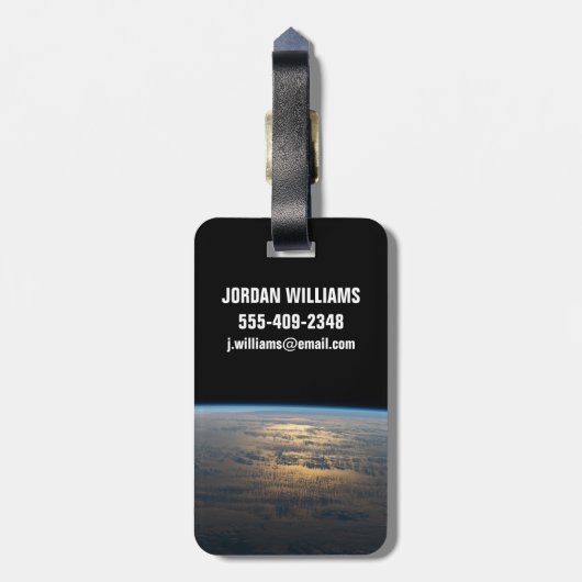 部分的に曇った南太平洋から夕暮れ光る ラゲッジタグ (裏面縦)