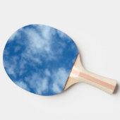 部分的に曇った青い空の自然写真の両面プリント 卓球ラケット (横)