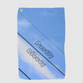 部分的に曇りスカイブルーのカスタマイズ可能 ゴルフタオル (正面)