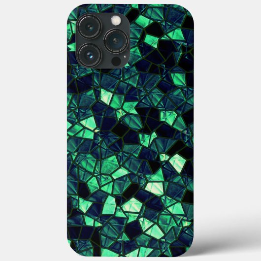 部分的に除去された色の黒い緑のモザイク Case-Mate iPhoneケース (裏面)