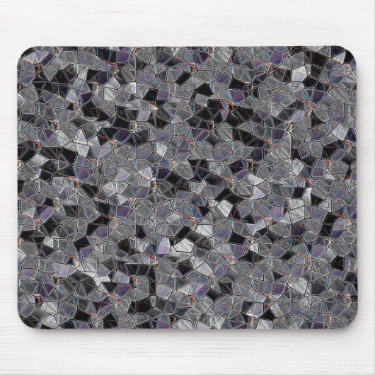部分的に除去された色を持つ黒と灰色のモザイク マウスパッド (正面)