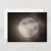 部分的に雲に覆われた満月、オハイオ州 ポストカード (正面/裏面)