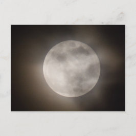 部分的に雲に覆われた満月、オハイオ州 ポストカード