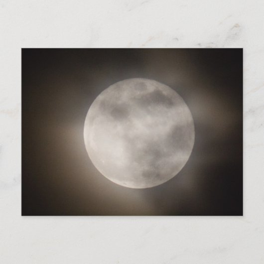 部分的に雲に覆われた満月、オハイオ州 ポストカード (正面)