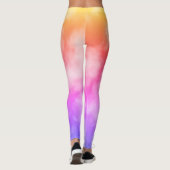 部分的カラフルに曇った空の抽象芸術写真 レギンス (裏面)