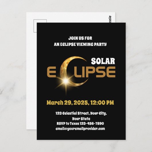 部分食の太陽の目撃3/29/2025 ポストカード (正面/裏面)