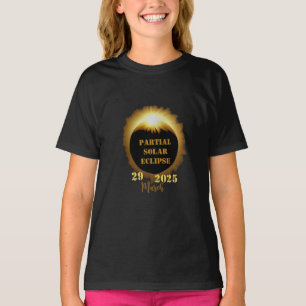 部分食太陽の食イベント2025表示パーティー Tシャツ