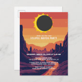 部分食太陽の食2025ウォッチパーティの招待状 インビテーションポストカード (正面/裏面)