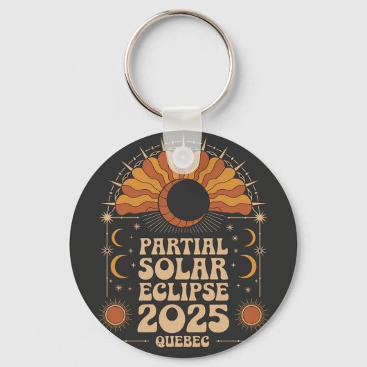 部分食太陽の食2025ケベック・カナダ キーホルダー (正面)