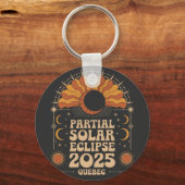 部分食太陽の食2025ケベック・カナダ キーホルダー (正面)