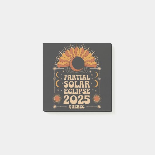 部分食太陽の食2025ケベック・カナダ ポストイット (正面)