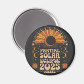 部分食太陽の食2025ケベック・カナダ マグネット (正面/裏面)