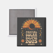 部分食太陽の食2025ケベック・カナダ マグネット (正面/裏面)