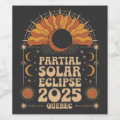 部分食太陽の食2025ケベック・カナダ ワインラベル (シングルラベル)