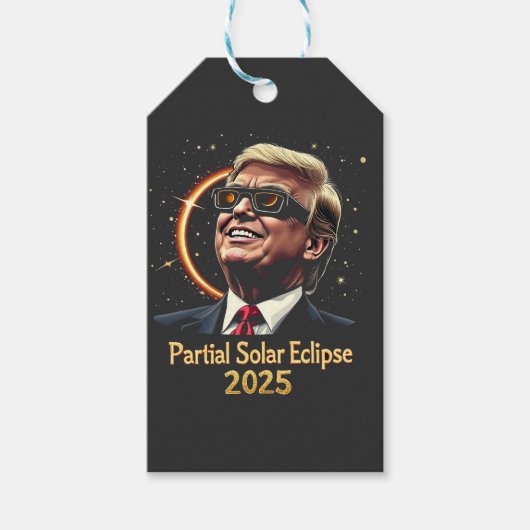 部分食太陽の食2025天文学トランプ ギフトタグ (正面)