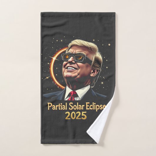 部分食太陽の食2025天文学トランプ ハンドタオル (ハンドタオル)