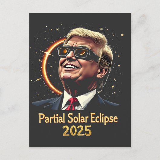 部分食太陽の食2025天文学トランプ ポストカード (正面)