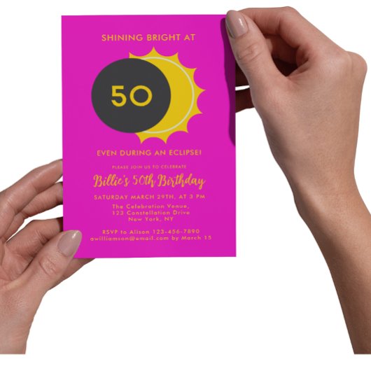 部分食太陽の食2025 50th誕生日パーティー 招待状