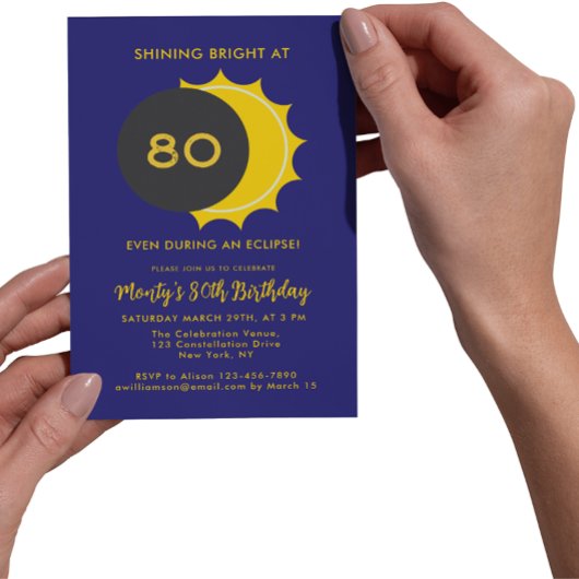 部分食太陽の食2025 80th誕生日パーティー 招待状