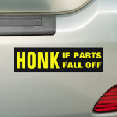 部品が落ちたら警笛を鳴らして下さい バンパーステッカー (車上)