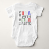 部品を使用した米国製イタリアン品 ベビーボディスーツ (裏面)