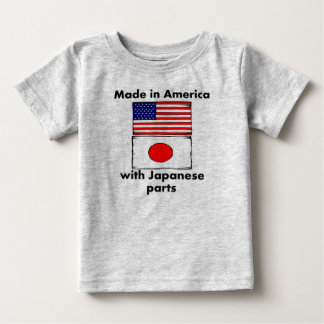 部品を持つアメリカで作ら日本のれる ベビーTシャツ