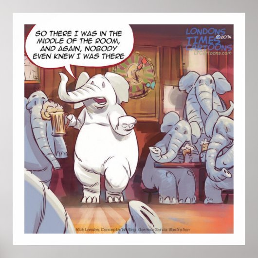 部屋おもしろいのポスターに白い象 ポスター (正面)