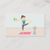 部屋かわいらしでヨガを練習しているスタイリッシュ女性 名刺 (正面)