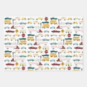 部屋だ!交通パターン車トラックバスバイクデイ ラッピングペーパーシート (正面3)