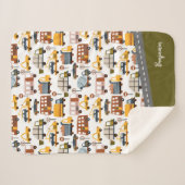 部屋だ！部屋だ！車と輸送のパターン少年 シェルパブランケット (正面(横))