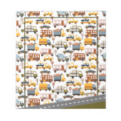 部屋だ！部屋だ！車と輸送のパターン少年 ノートパッド (正面)