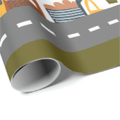 部屋だ！部屋だ！車と輸送のパターン少年 ラッピングペーパー (ロールコーナー)