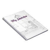 部屋のスケッチの本の女の子 ノートブック (右側)