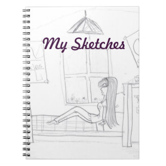 部屋のスケッチの本の女の子 ノートブック