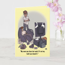 部屋の折り畳みグリーティングカードをクリーニング