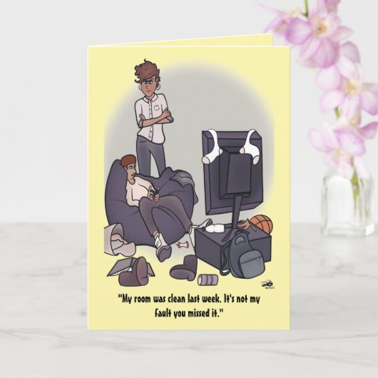 部屋の折り畳みグリーティングカードをクリーニング カード (蘭)