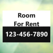 部屋募集中 黒と白の電話番号 ウィンドウサイン (シート3)