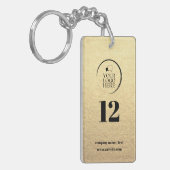部屋番号ビジネスロゴオフィスモダン鍵 キーホルダー (正面左)