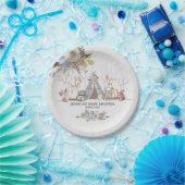 部族お洒落森林動物男の赤ちゃんシャワー ペーパープレート (パーティー)