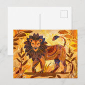 部族のたてがみを持つアフリカのライパターン(の模様が)あるオン シーズンポストカード (正面/裏面)