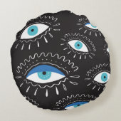 部族のアイフェザーのファッションパターン ラウンドクッション (裏面)