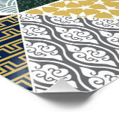 部族のカラフルパッチワーク ポスター (コーナー)