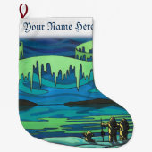 部族のクリスマスストッキングパーソナライズされたストッキング ラージクリスマスストッキング (正面)