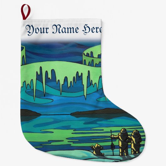 部族のクリスマスストッキングパーソナライズされたストッキング ラージクリスマスストッキング (正面)