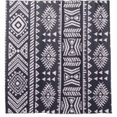 部族のシームレスなイラストレーションパターン シャワーカーテン (正面)