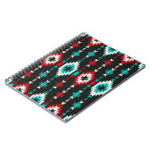 部族のシームレスなカラフル幾何学的パターン。民族 ノートブック (左側)